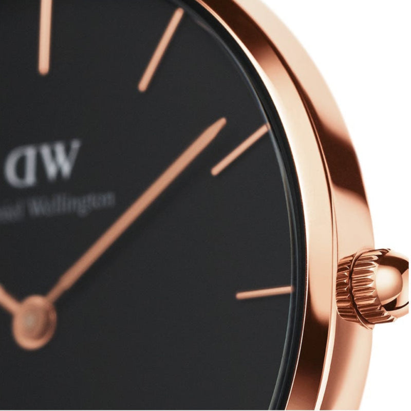  Shop Authentic Daniel Wellington Petite Cornwall Black Dial Black Nylon Strap Watch for Women - DW00100247 - Luxxuri