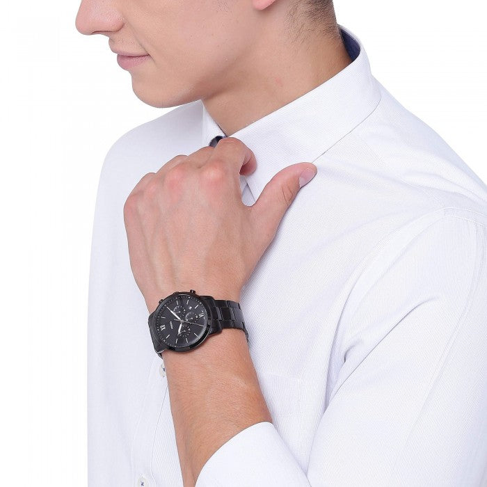  Shop Authentic Fossil Neutra Chronograph Black Dial Black Steel Strap Watch for Men - FS5474 - Luxxuri