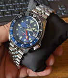  Shop Authentic Seiko 5 Sports GMT SKX Automatic Blueberry Dial Silver Steel Strap Watch For Men - SSK003K1 - Luxxuri