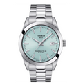 Tissot Gentleman Powermatic 80 Silicium Ice Blue Silver Steel Strap Watch For Men - T127.407.11.351.00