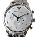  Shop Authentic Emporio Armani Classic Chronograph Silver Dial Silver Steel Strap Watch For Men - AR1879 - Luxxuri