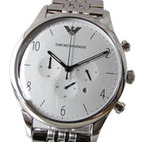 Shop Authentic Emporio Armani Classic Chronograph Silver Dial Silver Steel Strap Watch For Men - AR1879 - Luxxuri