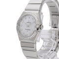 Omega Constellation Quartz Diamonds Silver Dial Silver Steel Strap Watch for Women - 123.15.27.60.55.004