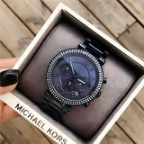  Shop Authentic Michael Kors Parker Chronograph Blue Dial Blue Steel Strap Watch For Women - MK6418 - Luxxuri