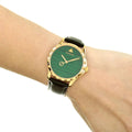  Shop Authentic Gucci Le Marche Des Merveilles Quartz Green Dial Black Leather Strap Watch For Women - YA126463 - Luxxuri