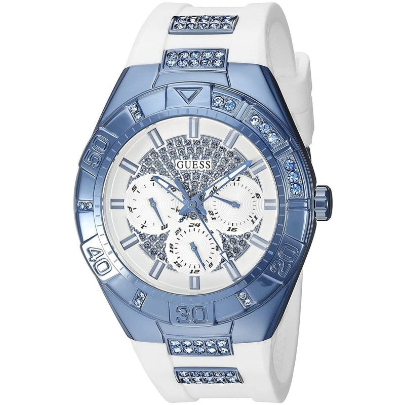  Shop Authentic Guess Luna Diamonds White Dial White Rubber Strap Watch for Women - W0653L2 - Luxxuri