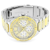  Shop Authentic Guess Frontier Chronograph Crystals Gold Dial Two Tone Steel Strap Watch For Women - W1156L5 - Luxxuri