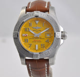  Shop Authentic Breitling Avenger 11 Seawolf Stainless Steel Cobra Yellow Dial Mens Watch - A1733110/I519/434X - Luxxuri