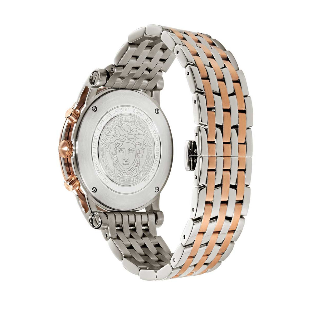  Shop Authentic Versace Sport Tech Chronograph While Dial Two Tone Steel Strap Watch for Men - VELT00319 - Luxxuri