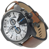  Shop Authentic Diesel Mega Chief White Dial Brown Leather Strap Watch For Men - DZ4280 - Luxxuri