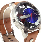  Shop Authentic Diesel Mini Daddy Blue & Black Dial Brown Leather Strap Watch For Men - DZ7308 - Luxxuri