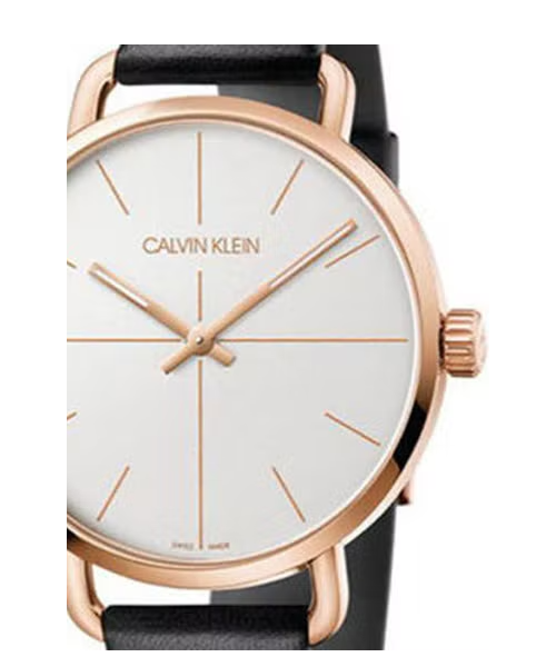  Shop Authentic Calvin Klein Even White Dial Black Leather Strap Watch for Women - K7B216C6 - Luxxuri