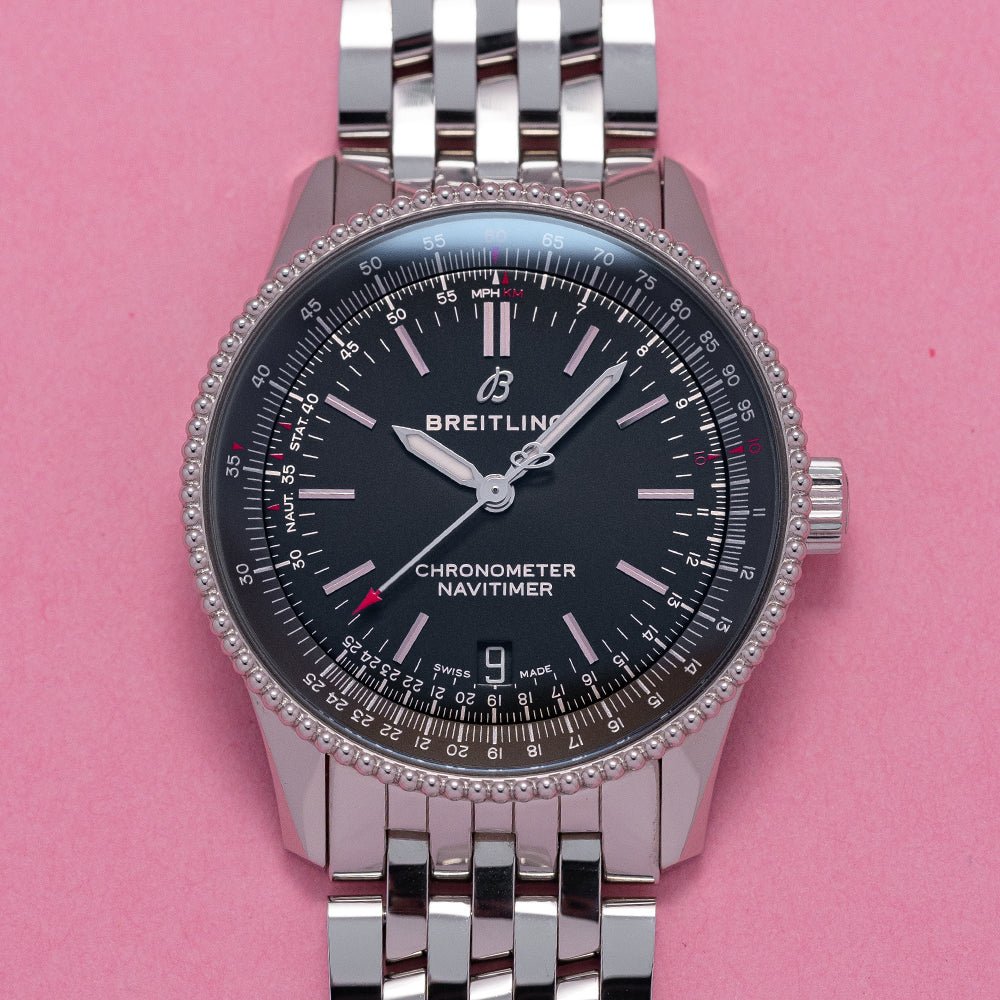  Shop Authentic Breitling Navitimer Automatic 38mm Black Dial Stainless Steel Mens Watch - A17325241B1A1 - Luxxuri