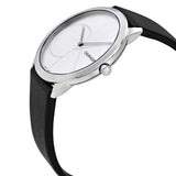  Shop Authentic Calvin Klein Minimal Silver Dial Black Leather Strap Watch for Men - K3M221CY - Luxxuri