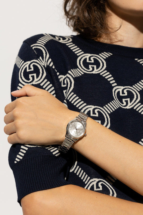 Shop Authentic Gucci G Timeless Quartz Silver Dial Silver Steel Strap Watch for Men - YA1265031 - Luxxuri