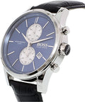  Shop Authentic Hugo Boss Jet Blue Dial Black Leather Strap Watch for Men - 1513283 - Luxxuri