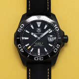  Shop Authentic Tag Heuer Aquaracer Calibre 5 Automatic Black Dial Black Nylon Strap Watch for Men - WAY218A.FC6362 - Luxxuri