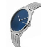  Shop Authentic Calvin Klein Minimal Blue Dial Silver Mesh Bracelet Watch for Men - K3M2112N - Luxxuri