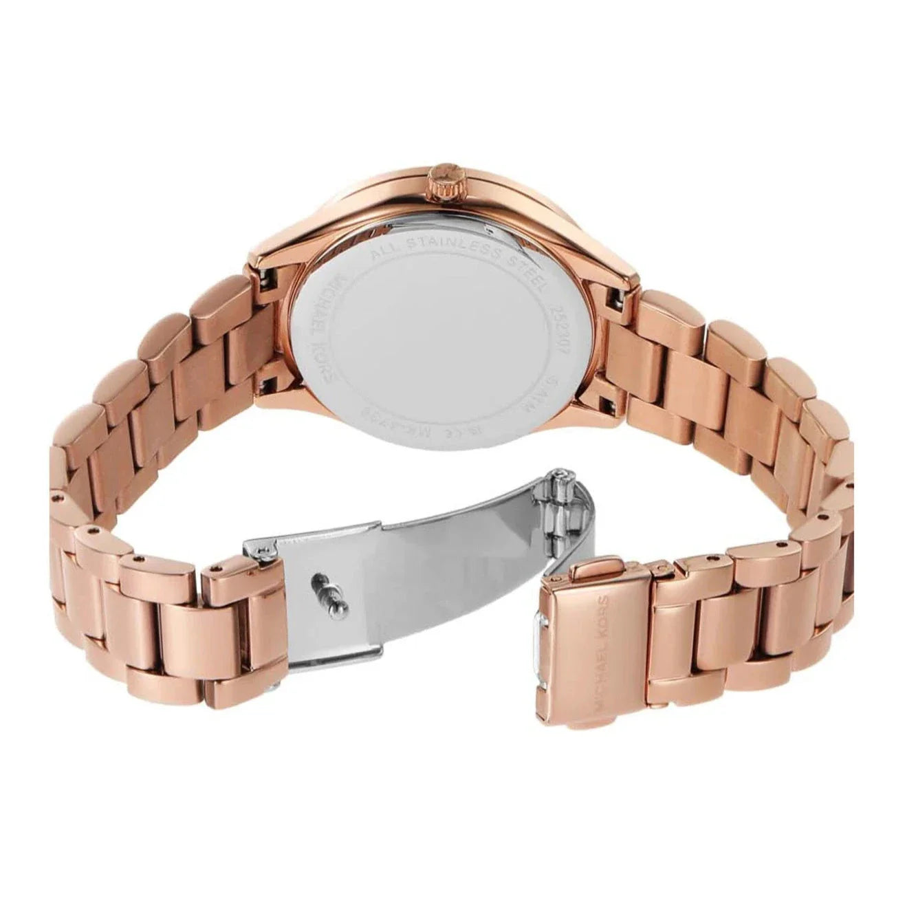  Shop Authentic Michael Kors Lauryn Three-Hand Crystals Rose Gold Dial Rose Gold Steel Strap Watch for Women - MK4736 - Luxxuri