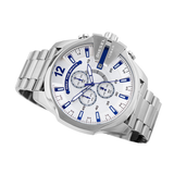  Shop Authentic Diesel Mega Chief Chronograph Silver Dial Silver Steel Strap Watch For Men - DZ4477 - Luxxuri