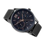  Shop Authentic Tommy Hilfiger Damon Quartz Black Dial Black Mesh Bracelet Watch for Men - 1791420 - Luxxuri