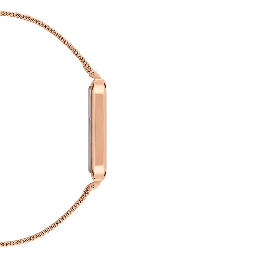  Shop Authentic Daniel Wellington Quadro Pressed Melrose White Dial Rose Gold Mesh Strap Watch For Women - DW00100465 - Luxxuri
