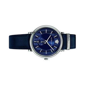  Shop Authentic Versace Manifesto Quartz Blue Dial Blue Leather Strap Watch For Men - VBQ01017 - Luxxuri