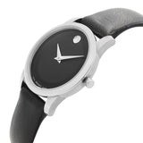  Shop Authentic Movado Museum Classic Black Dial Black Leather Strap Watch For Women - 0606503 - Luxxuri