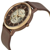  Shop Authentic Fossil Vintage Muse Automatic Skeleton Maroon Dial Maroon Leather Strap Watch for Women - ME3137 - Luxxuri