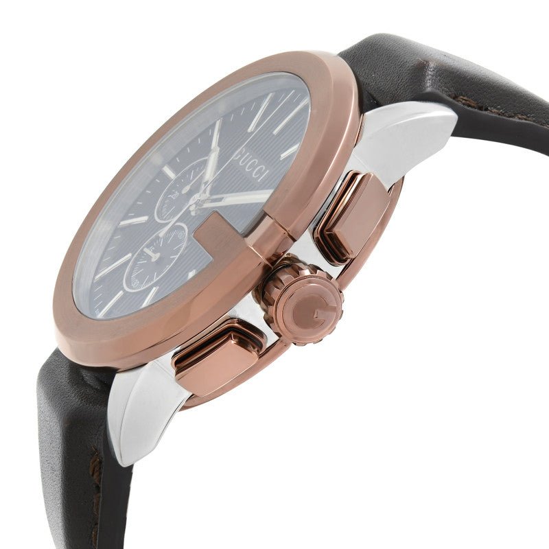 Shop Authentic Gucci G Chrono Black Dial Brown Leather Strap Watch For Men - YA101202 - Luxxuri