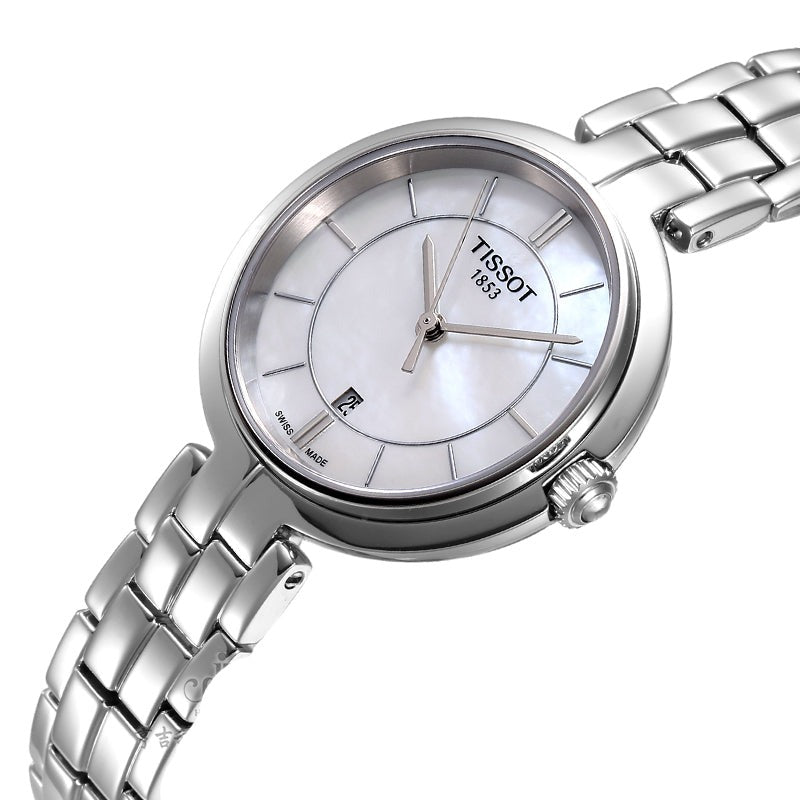  Shop Authentic Tissot T Lady Flamingo Mother of Pearl White Dial Silver Steel Strap Watch For Women - T094.210.11.111.00 - Luxxuri