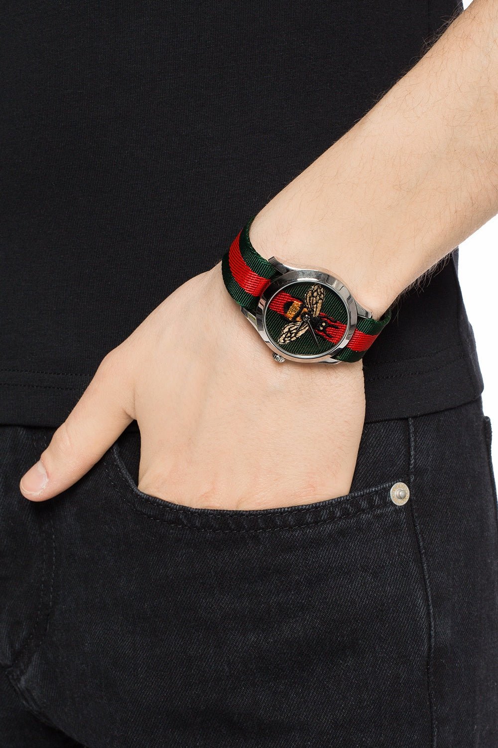 Shop Authentic Gucci Le Marche des Merveilles Red & Green Dial Red & Green Nylon Strap Unisex Watch - YA1264060 - Luxxuri