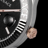  Shop Authentic Versace Greca Time Quartz Black Dial Silver Steel Strap Watch For Men - VE3K00322 - Luxxuri