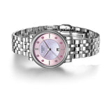  Shop Authentic Tissot T Classic Carson Premium Lady Mother of Pearl Pink Dial Silver Steel Strap Watch For Women - T122.210.11.159.00 - Luxxuri