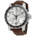  Shop Authentic Tissot Supersport Chrono Silver Dial Brown Leather Strap Watch for Men - T125.617.16.031.00 - Luxxuri