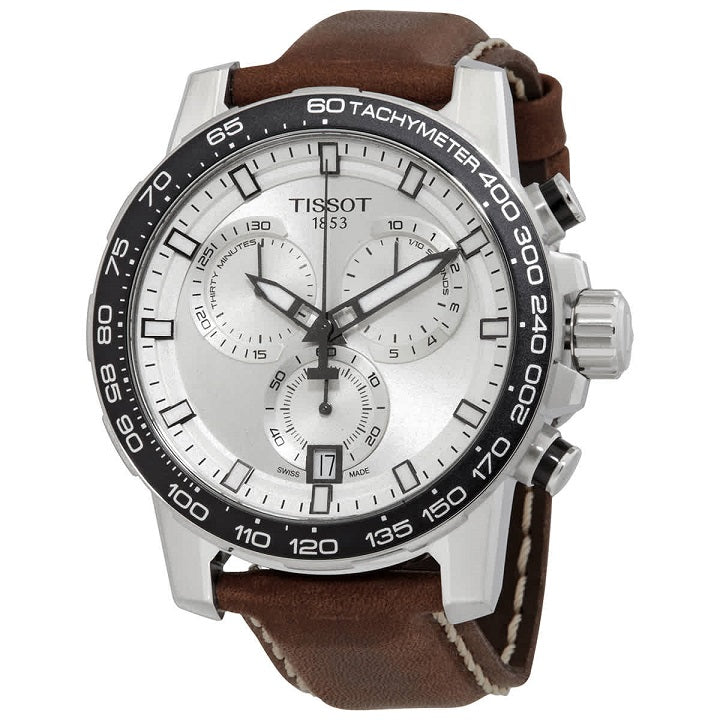  Shop Authentic Tissot Supersport Chrono Silver Dial Brown Leather Strap Watch for Men - T125.617.16.031.00 - Luxxuri