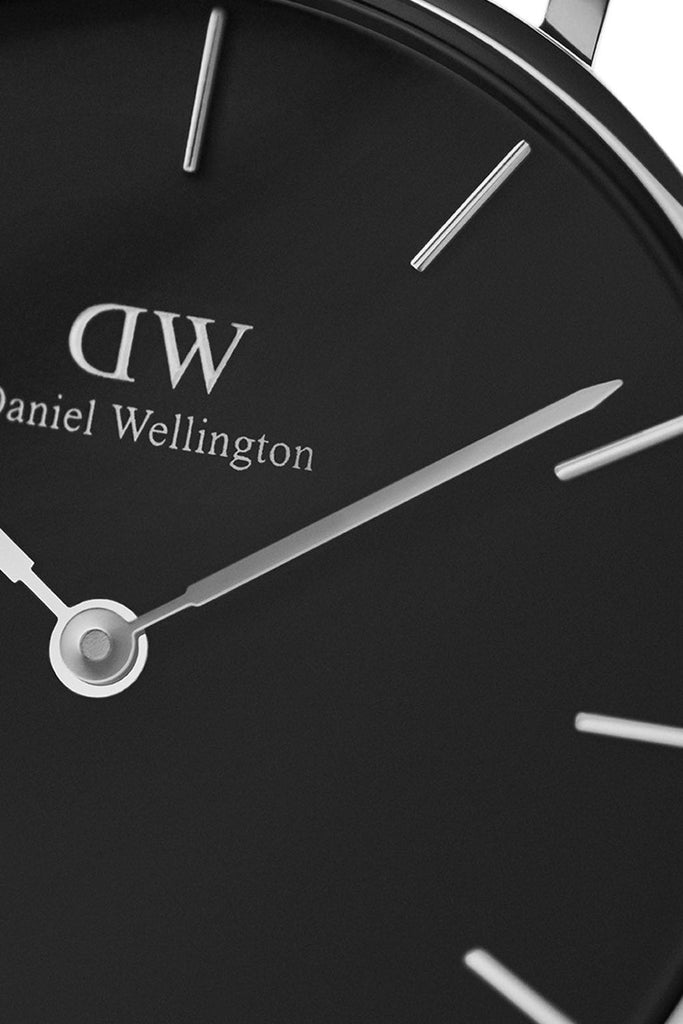  Shop Authentic Daniel Wellington Petite Sterling Black Dial Silver Mesh Bracelet Watch For Women - DW00100304 - Luxxuri