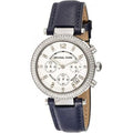  Shop Authentic Michael Kors Parker White Dial Navy Blue Leather Strap Watch for Women - MK2293 - Luxxuri