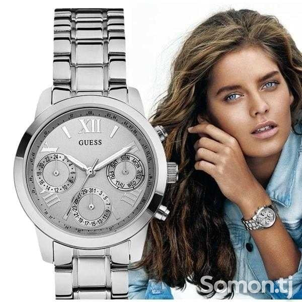  Shop Authentic Guess Mini Sunrise Silver Dial Silver Steel Strap Watch For Women - W0448L1 - Luxxuri