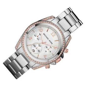 Michael Kors Blair Chronograph Silver Dial Silver Steel Strap Watch for Women - MK5459