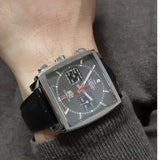  Shop Authentic Tag Heuer Monaco Calibre 12 Final Edition Chronograph Grey Dial Black Leather Strap Watch for Men - CAW211J.FC6476 - Luxxuri
