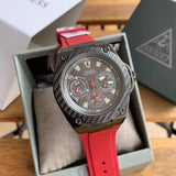  Shop Authentic Guess Legacy Black Dial Red Silicone Strap Watch for Men - W1049G6 - Luxxuri