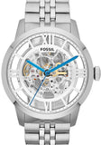 Shop Authentic Fossil Townsman Automatic Skeleton Silver Dial Silver Steel Strap Watch for Men - ME3044 - Luxxuri