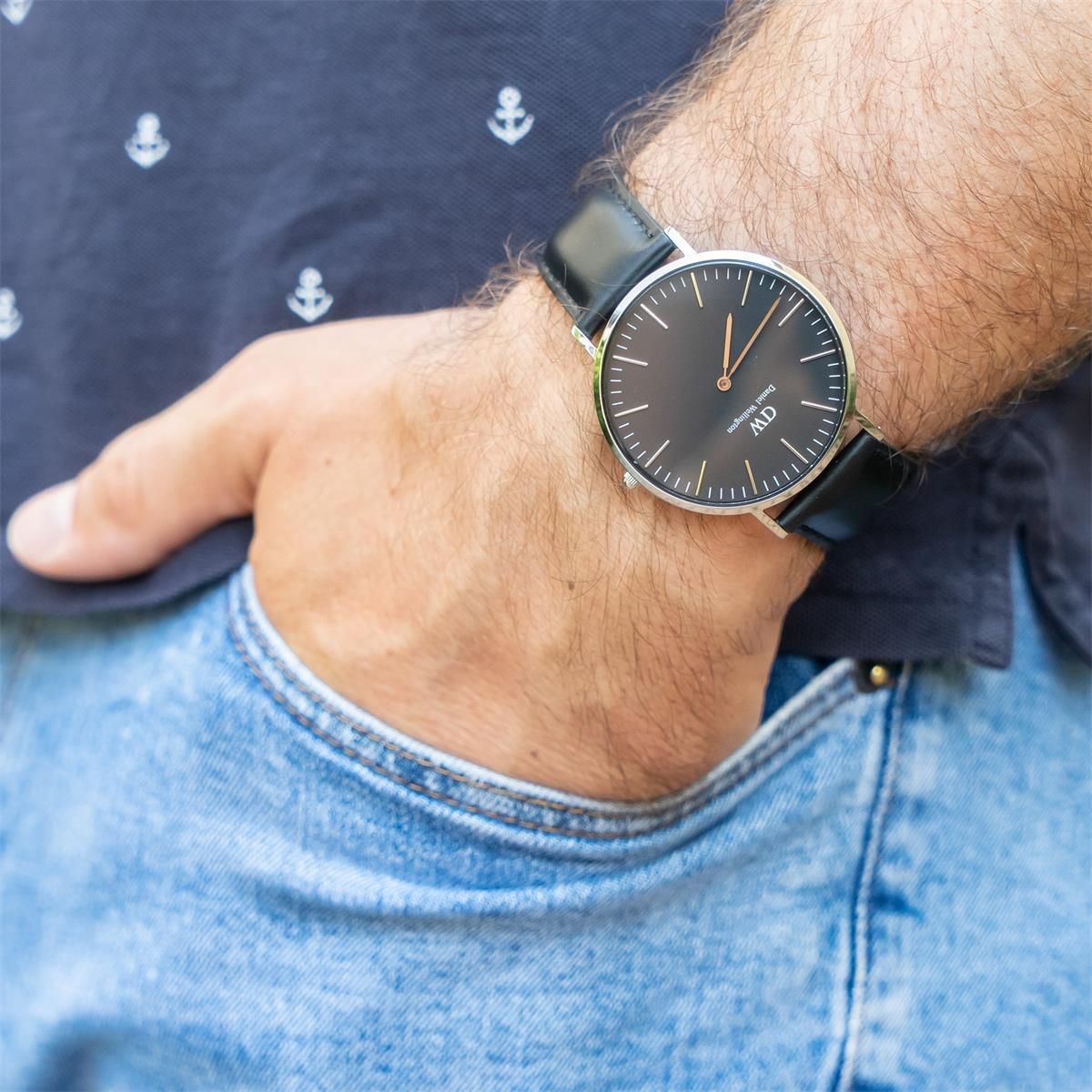  Shop Authentic Daniel Wellington Classic Sheffield Black Dial Black Leather Strap Watch For Men - DW00100133 - Luxxuri