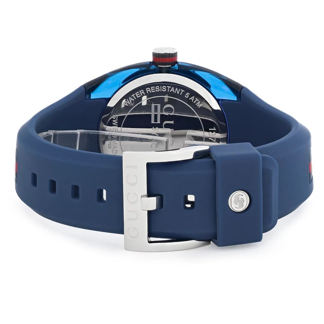  Shop Authentic Gucci Sync XXL Quartz Blue Dial Blue Rubber Strap Watch For Men - YA137104 - Luxxuri