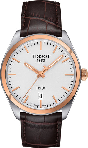  Shop Authentic Tissot T Classic PR 100 Quartz White Dial Brown Leather Strap Watch for Men - T101.410.26.031.00 - Luxxuri
