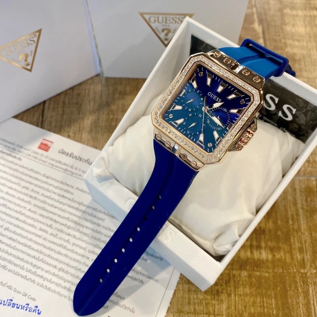  Shop Authentic Guess Libra Crystals Blue Dial Blue Silicone Strap Watch For Women - GW0618L2 - Luxxuri