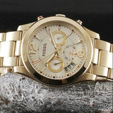  Shop Authentic Fossil Boyfriend Gold Dial Gold Steel Strap Watch for Women - ES3884 - Luxxuri