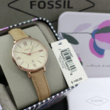  Shop Authentic Fossil Jacqueline White Dial Brown Leather Strap Watch for Women - ES3487 - Luxxuri