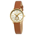  Shop Authentic Michael Kors Portia Quartz White Dial Brown Leather Strap Watch For Women - MK2734 - Luxxuri
